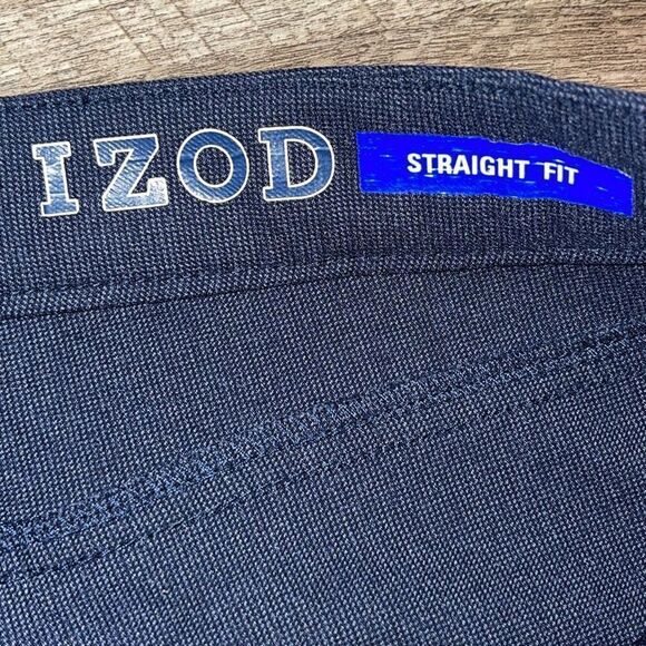 Izod Mens Advantage Performance Stretch Straight Fit Pants‎ Navy Blue Size 38x30 - Picture 7 of 8